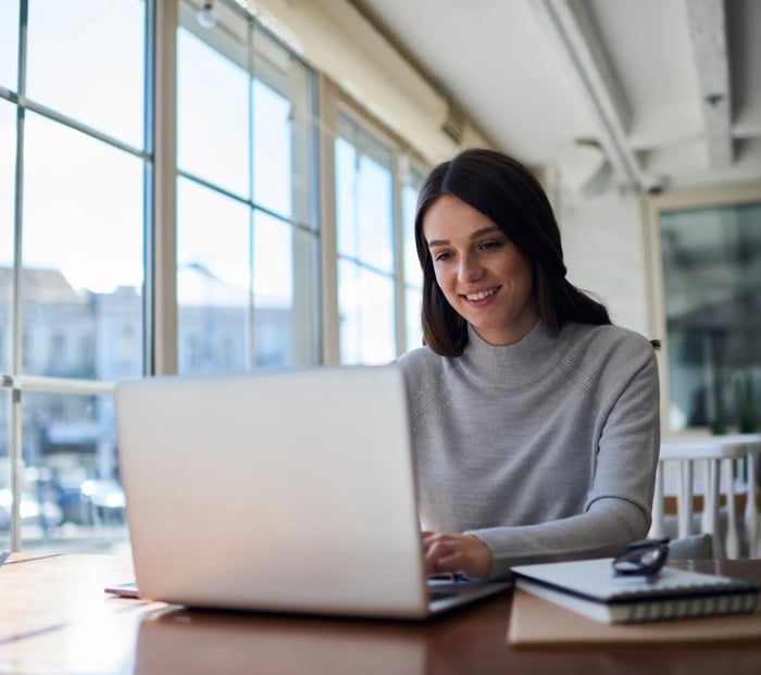 Woman using a computer